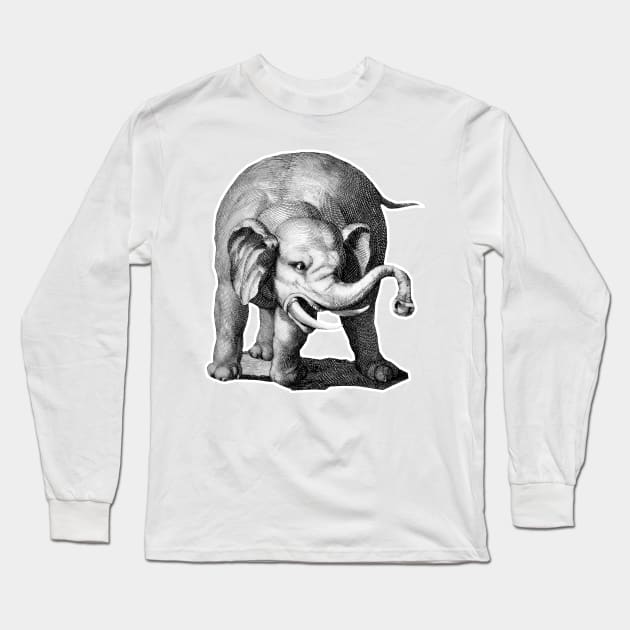 Angry elephant Long Sleeve T-Shirt by Marccelus